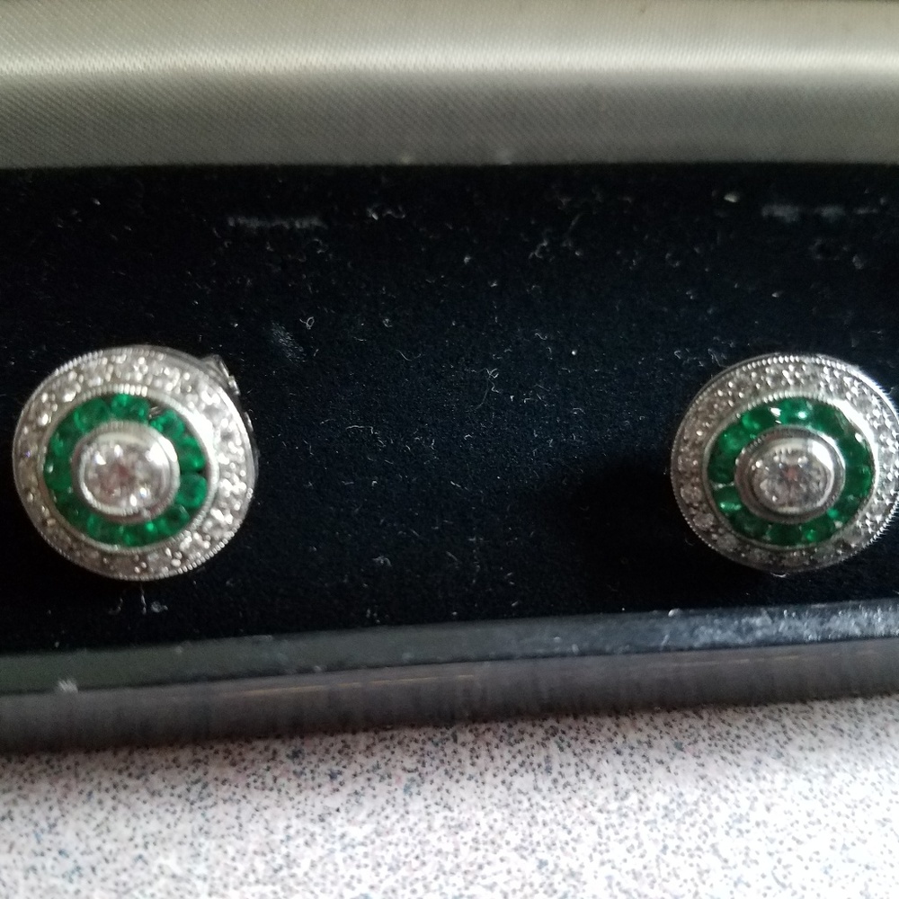 Custom emerald earrings